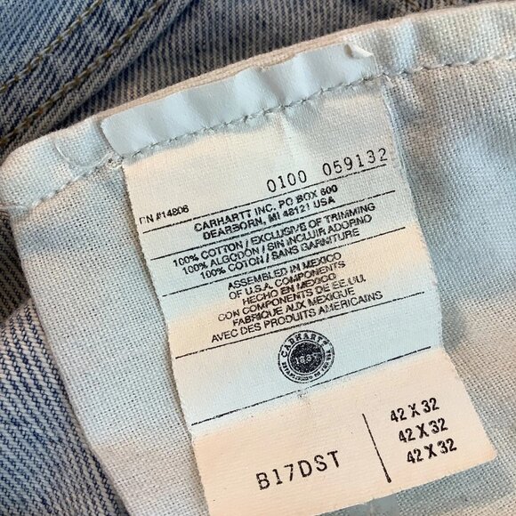 Carhartt Jeans Men's 40X31 Blue Denim Relaxed Fit Tapered Leg - Picture 4 of 13